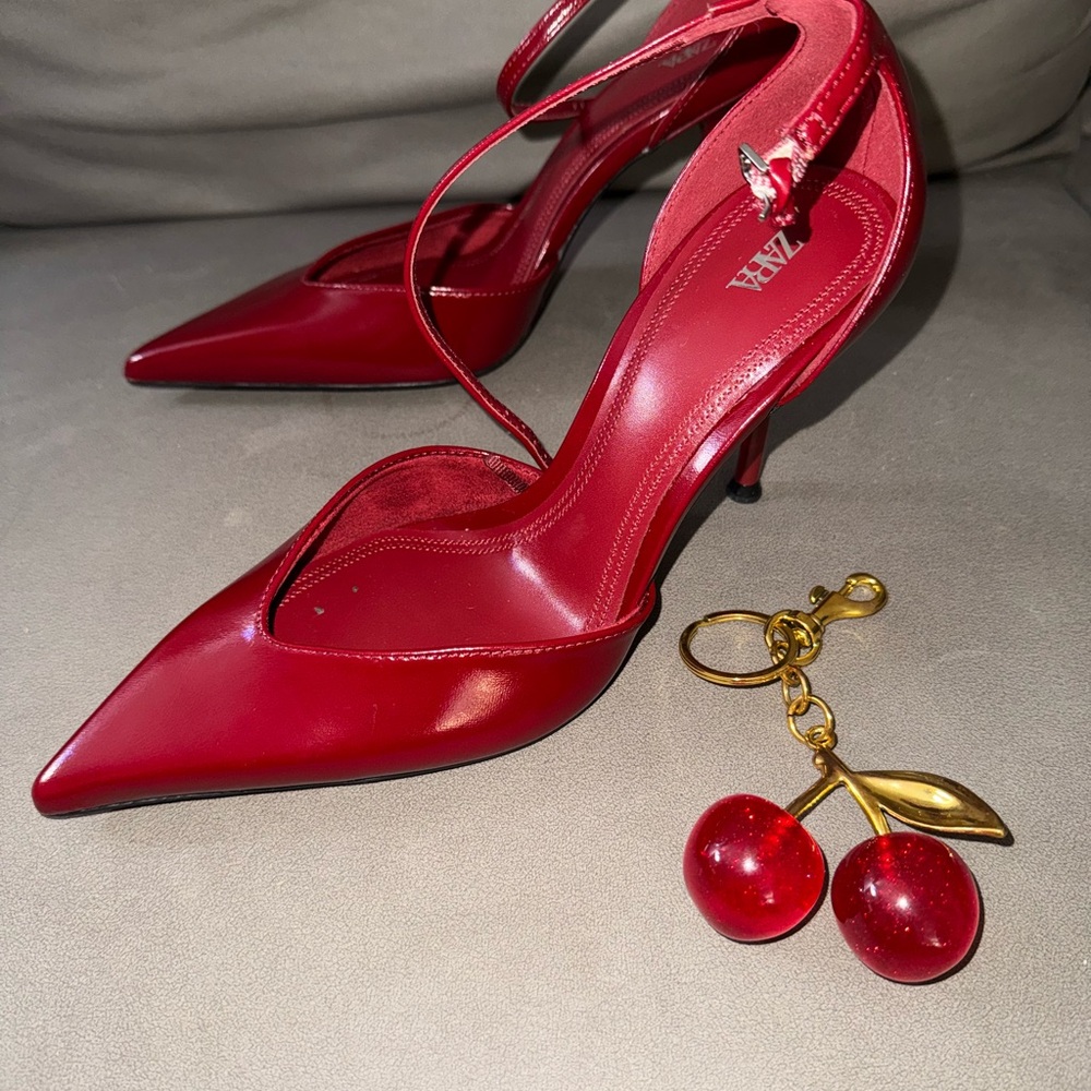 Zara Red Pattent Leather Heels